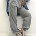 pantalone felpato con polsino grey